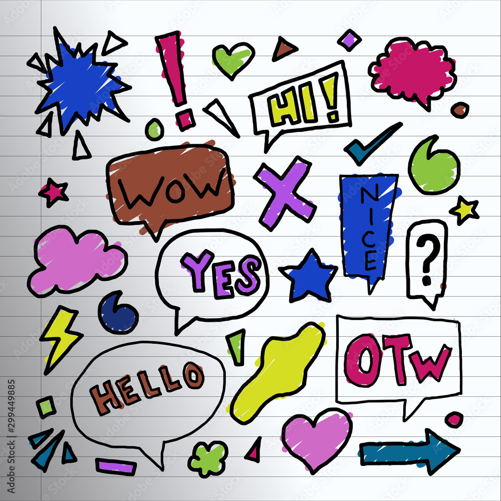 speech bubbles doodle style hand drawn colorful speech bubbles doodle style hand drawn colorful