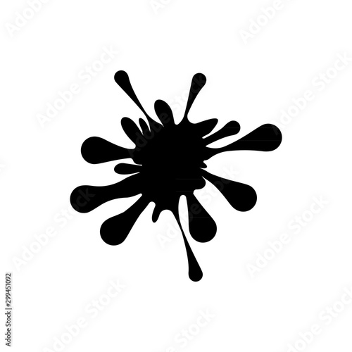 Abstract black ink splash icon symbol