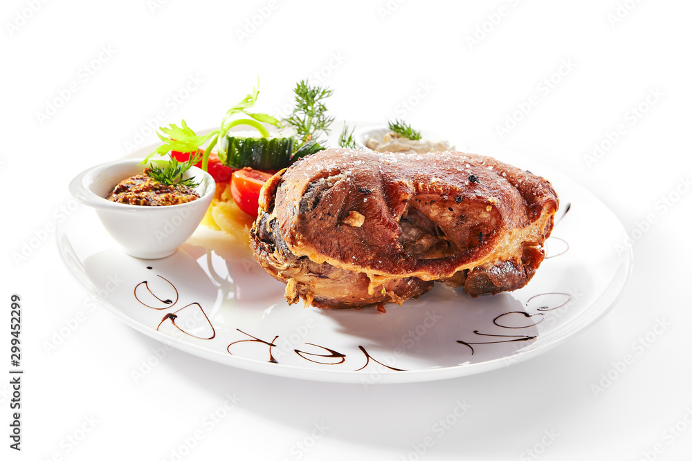 Pork Knuckle, Pork Shank, Golonka, Ham Hock or Eisbein Isolated Stock