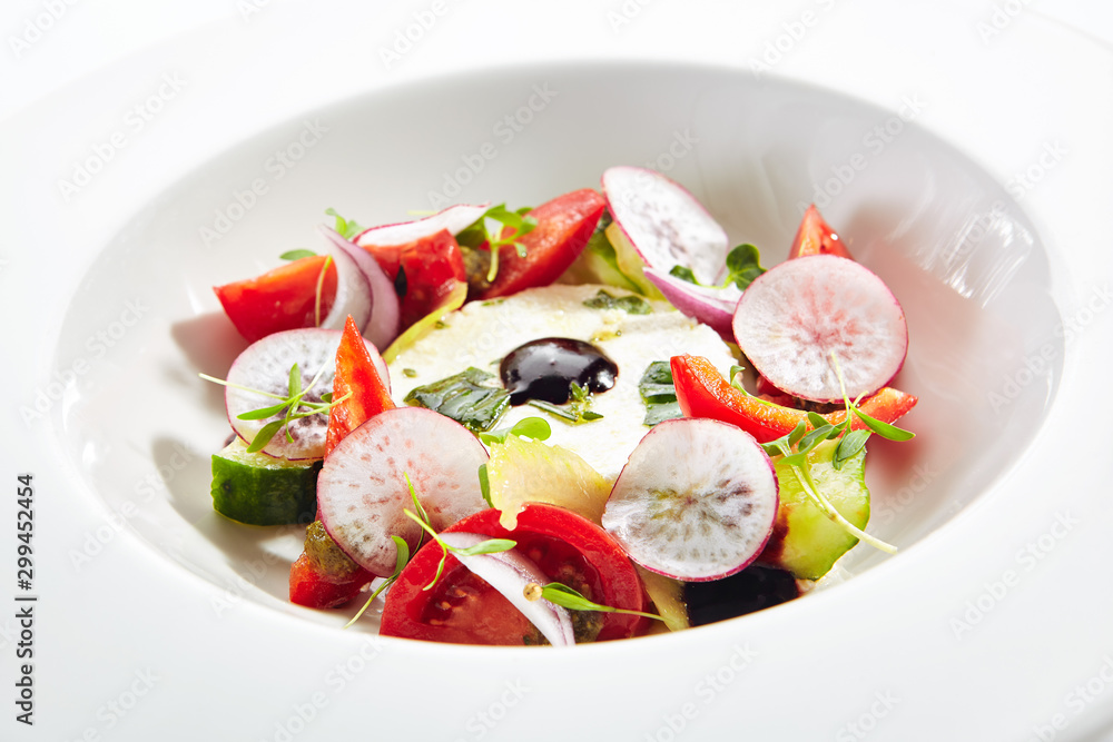 Salad of Fresh Vegetables and Ricotta Cheese with Herbs