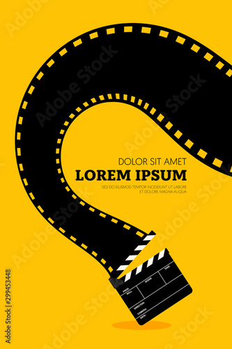 Movie and film poster design template background vintage retro style