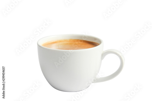 Canvas-taulu Isolate Hot Coffee in white mug cup on white background.