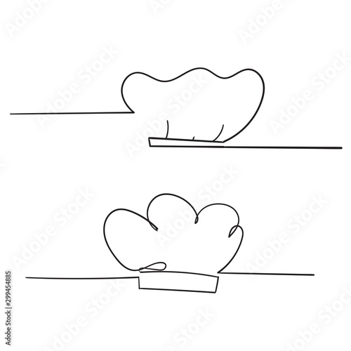 chef hat. Baker cap isolated on white background with doodle style