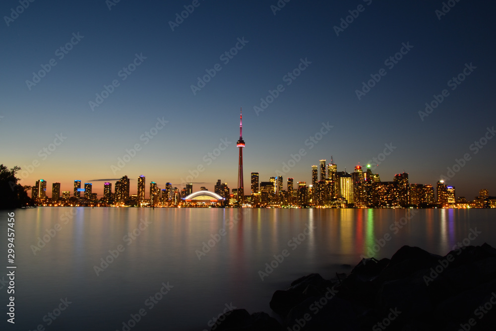 Naklejka premium Cityscapes and night scenes of Toronto city in Canada