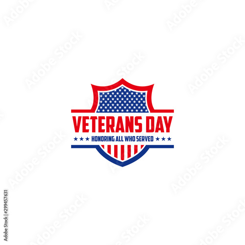 Vector design of Veterans Day template writing