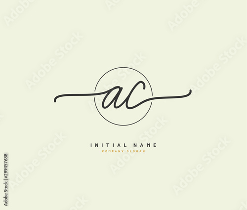 A C AC Beauty vector initial logo, handwriting logo of initial signature, wedding, fashion, jewerly, boutique, floral and botanical with creative template for any company or business.