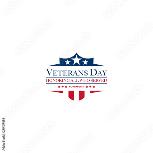 Vector design of Veterans Day template writing