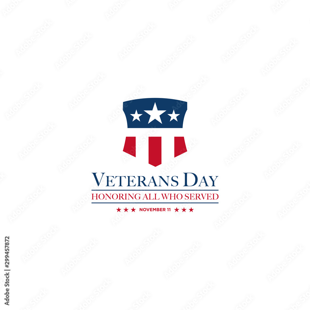 Vector design of Veterans Day template writing