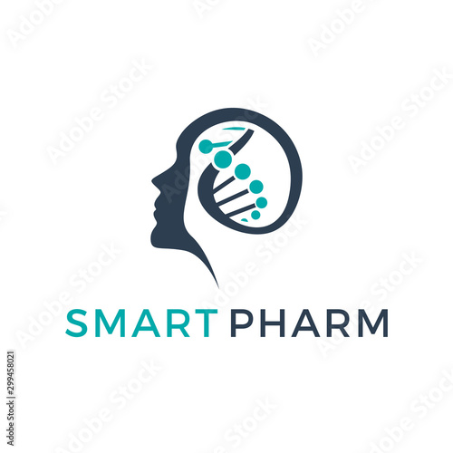 Medical technology dna genetic spiral cell logo design modern simple minimalist design