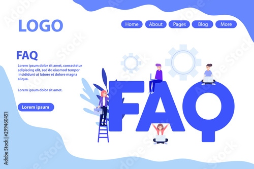 FAQ vector banner. Vector illustration for web page, flyer, poster or advert.