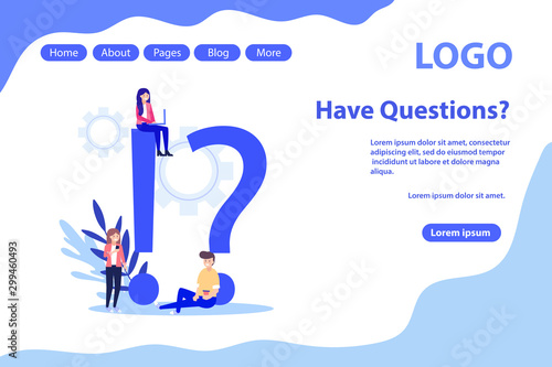 FAQ vector banner. Vector illustration for web page, flyer, poster or advert.