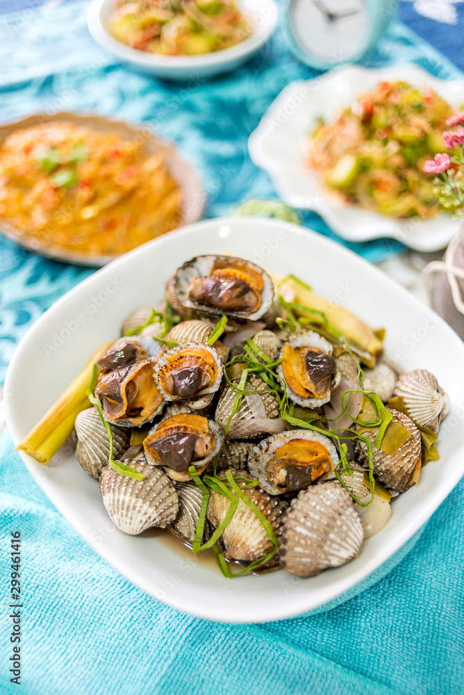 Kerang rebus or sea shell steam, deliciously enjoy with spicy sauce. Kerang rebus or sea shell steam, deliciously enjoy with spicy sauce.