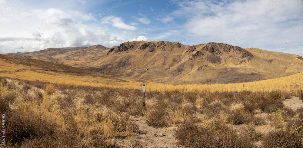 Trail Sign Along the Desert in the Wilson Creek Trail System in Idaho