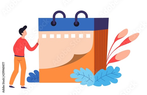 Calendar or organizer time planing and management man worker