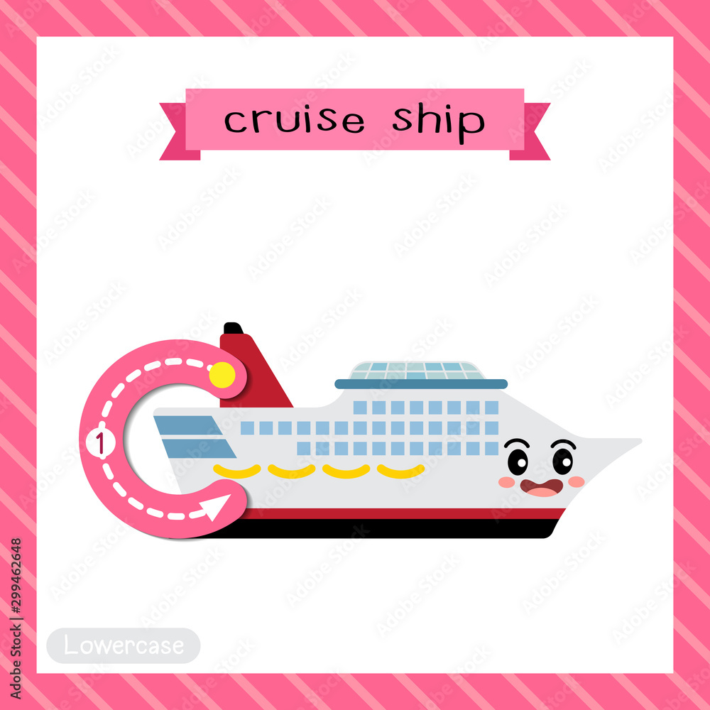 Letter C lowercase tracing. Cruise Ship