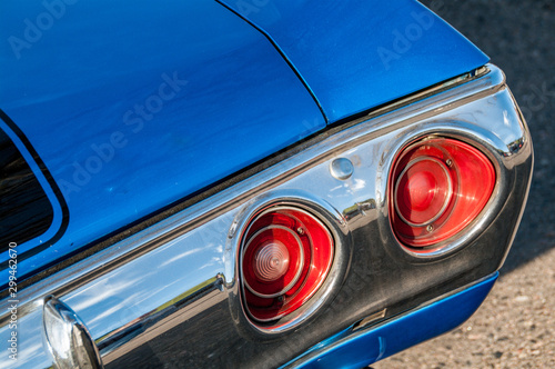 Closeup of a vintage car at a show in Denver Colorado