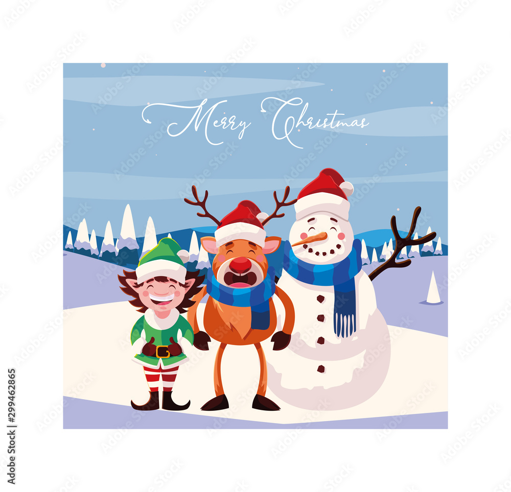 Merry christmas cartoons vector design Merry christmas cartoons vector design
