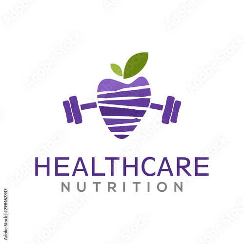 Avocado gym logo wellness healthy food diet fresh fruit, simple minimalist design.