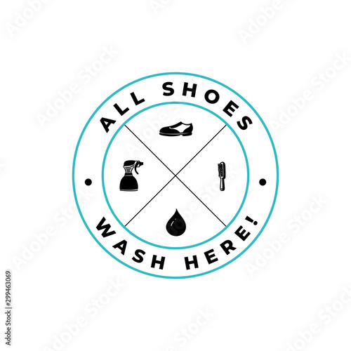 Cleaning shoe wash laundry business logo template