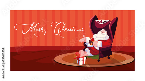 Merry christmas santa claus vector design