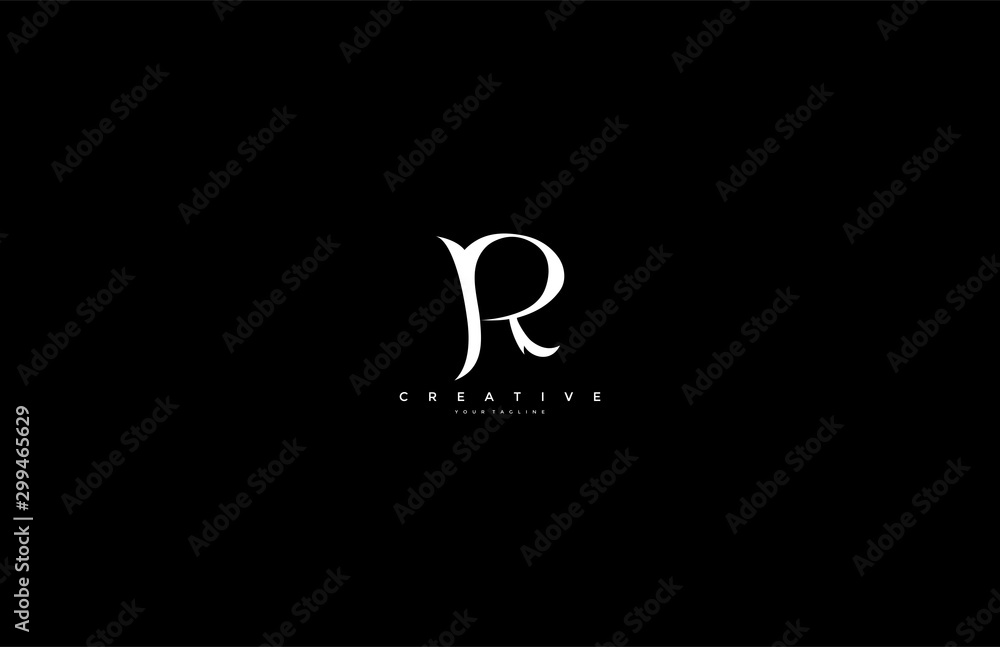 Initial Letter R Unique Style Typography Logo Initial Letter R Unique Style Typography Logo