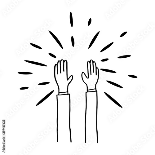 doodle sketch style applause on white background.hand drawn of applause. design element hand drawn.