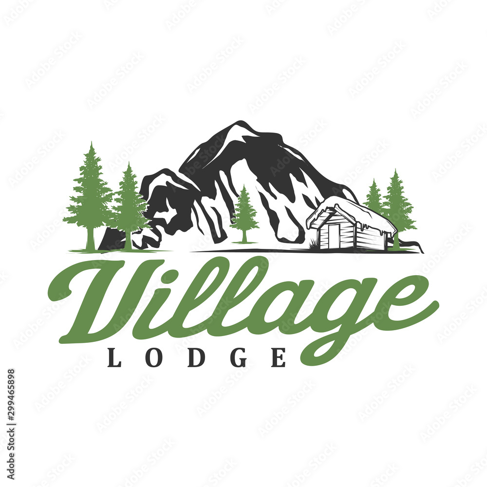 Outdoor mountain nature logo - adventure wildlife pine tree forest ...