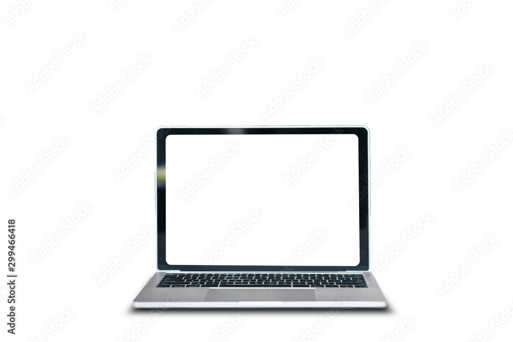 Mock up image of computor laptop with blank white screen background for advertising and text. Mock up image of computor laptop with blank white screen background for advertising and text.