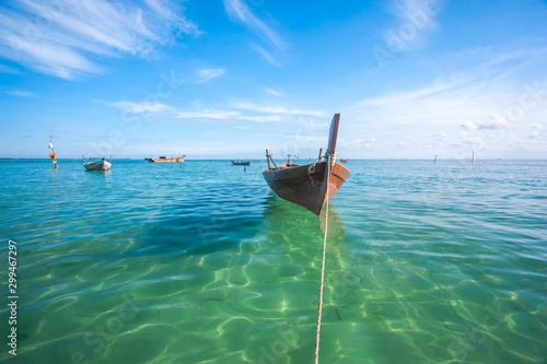 beautiful beach and old boats, Bintan Island, Indonesia