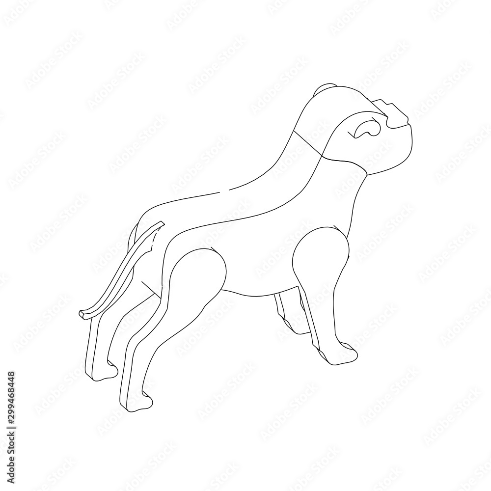 Fototapeta premium coloring page illustration of a dog
