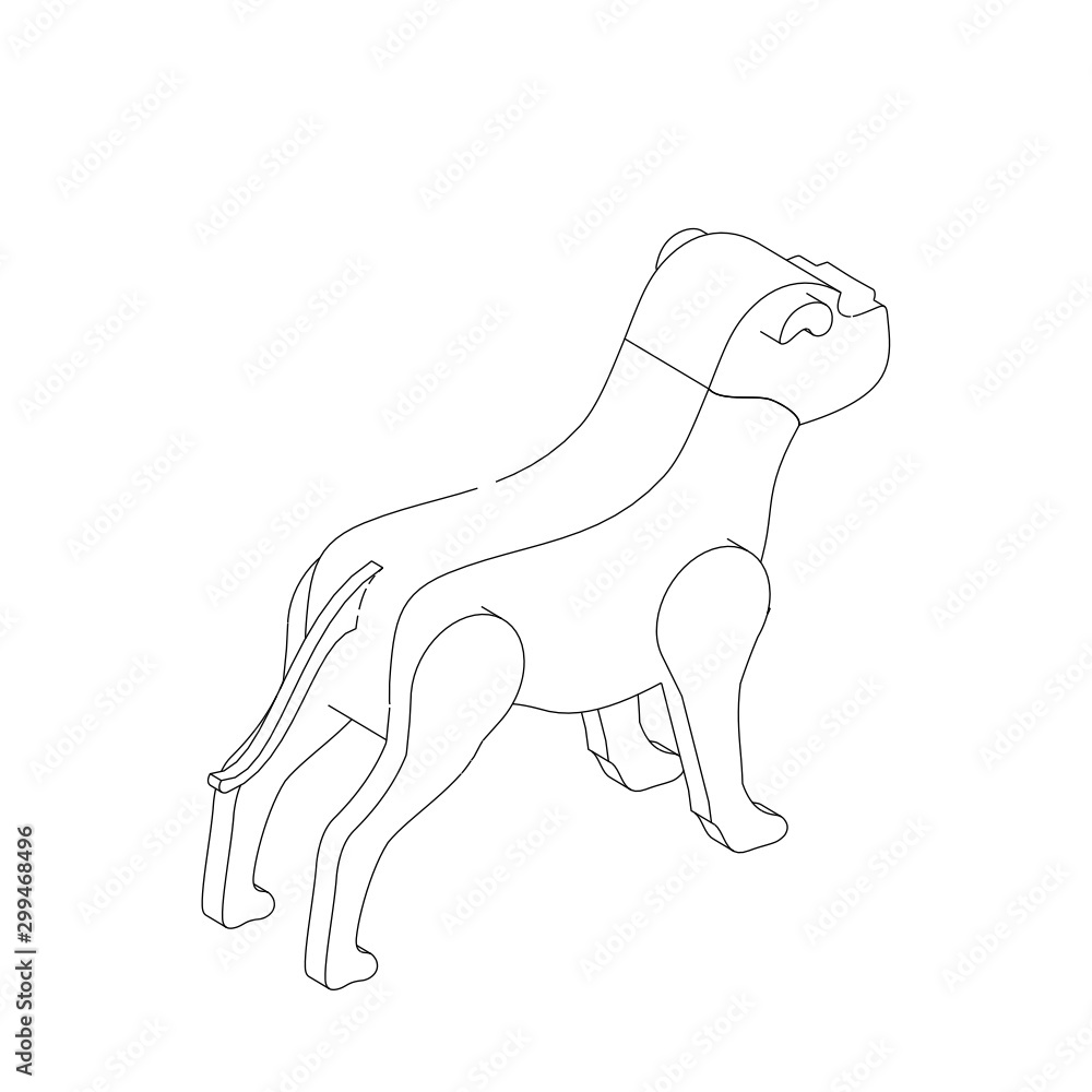 coloring page illustration of a dog