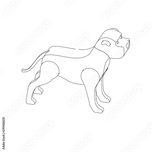 coloring page illustration of a dog