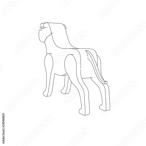 coloring page illustration of a dog