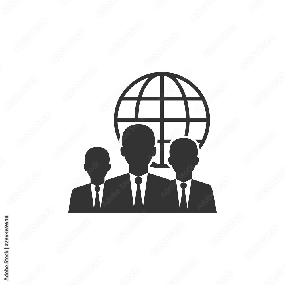 Global user, businessman icon. Vector illustration, flat design Global user, businessman icon. Vector illustration, flat design