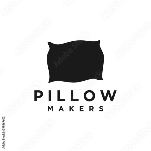 Pillow makers bed room sleep logo icon, design for pillow makers simple minimalist silhouette flat design.
