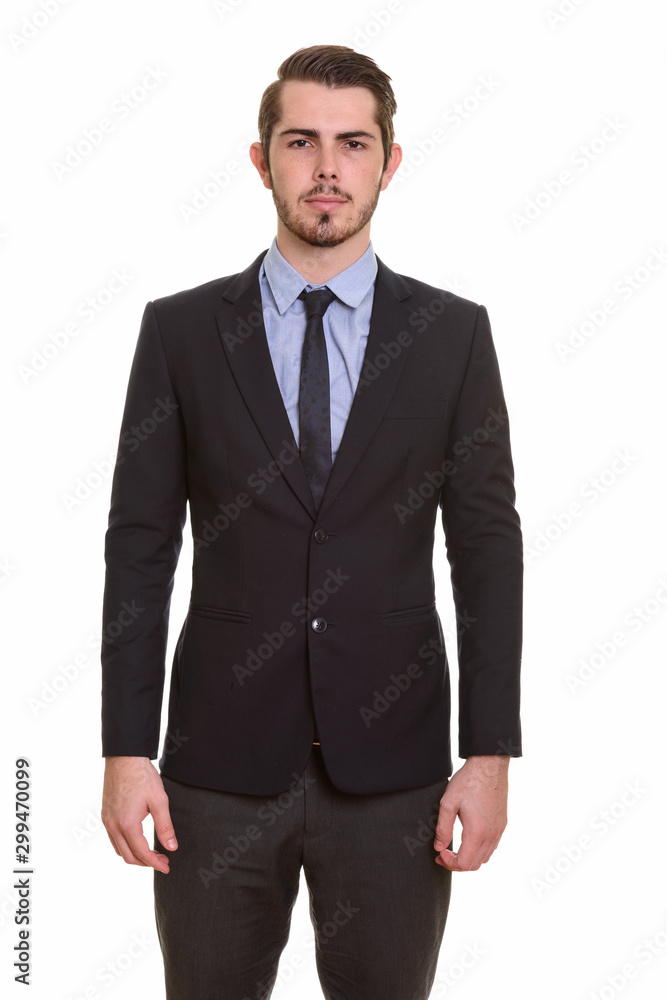 Portrait of young handsome bearded businessman in suit Portrait of young handsome bearded businessman in suit