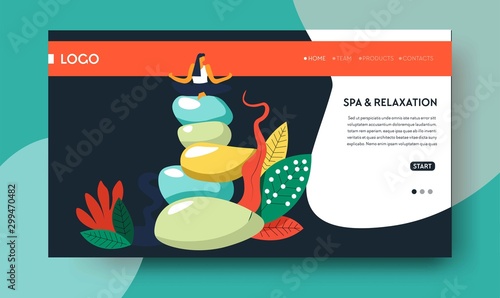 Spa and relaxation center or beauty salon web page template