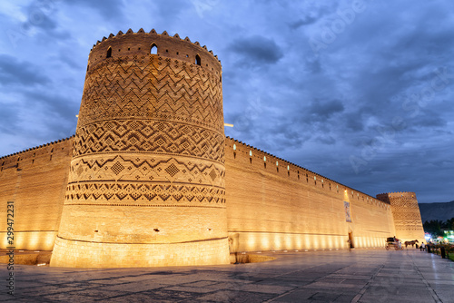 Gorgeous evening view of the Karim Khan Citadel, Shiraz, Iran