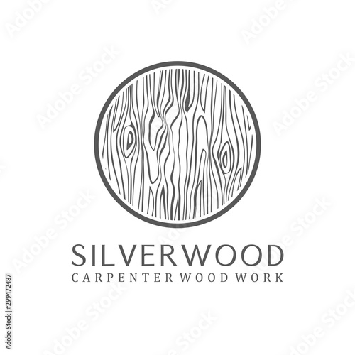 Carpenter industry logo design - wood log fiber woodwork