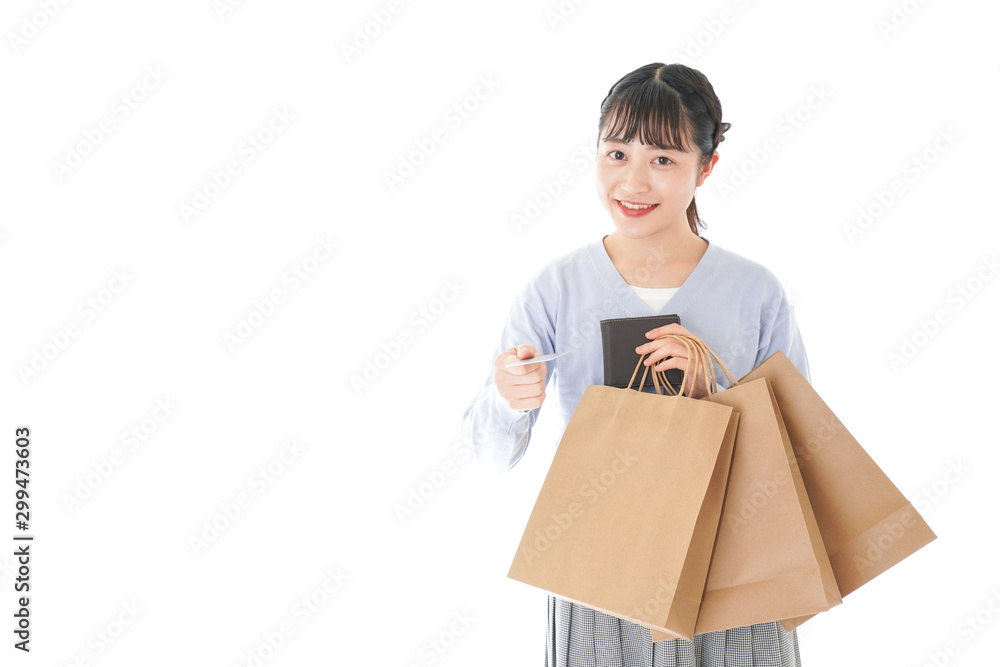 ショッピングを楽しむ若い女性 ショッピングを楽しむ若い女性