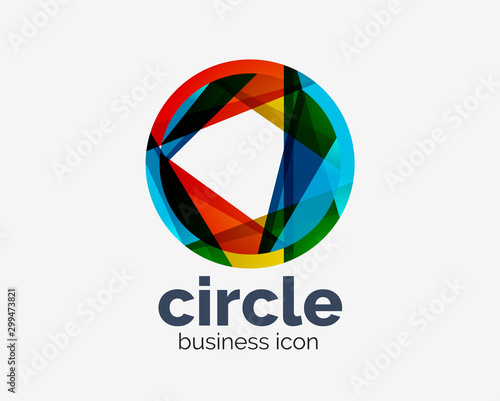 Free Download Circle abstract design logotype, round vector logo design template, internet icon with twist or spiral effect - GFXLoad