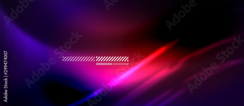 Neon abstract waves background. Shiny lights on bright colors with design elements. Futuristic or technology template illustration, hi-tech concept