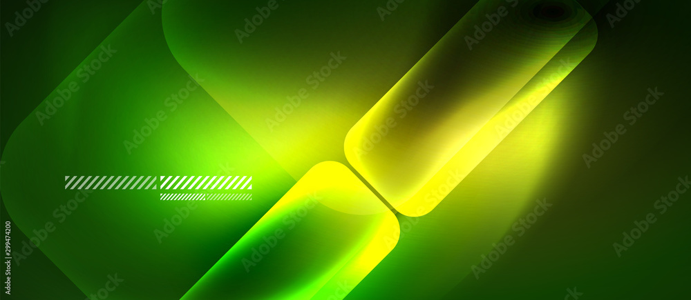 Glass neon block and lines abstract background Glass neon block and lines abstract background