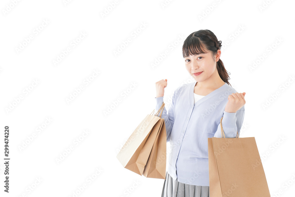 ショッピングを楽しむ若い女性 ショッピングを楽しむ若い女性