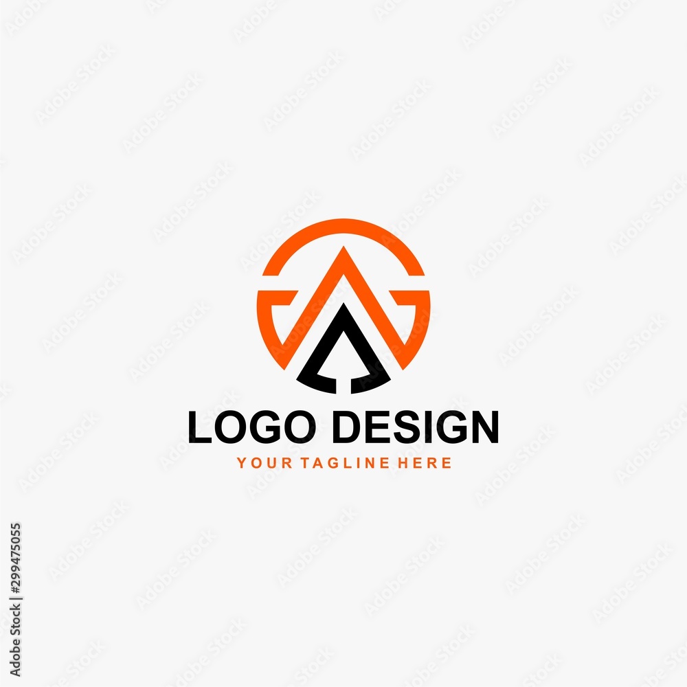 Arrow logo design vector. Outline circle abstract sign. Outline arrow vector icon. Arrow logo design vector. Outline circle abstract sign. Outline arrow vector icon.