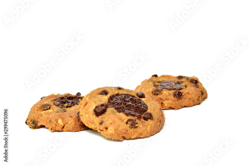 Chocolate Cookies isolated on white background