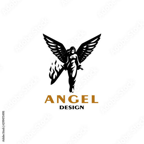 Woman angel with wings.