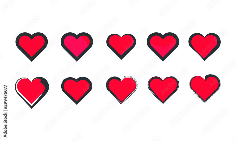 Love Heart Icon Shape. 