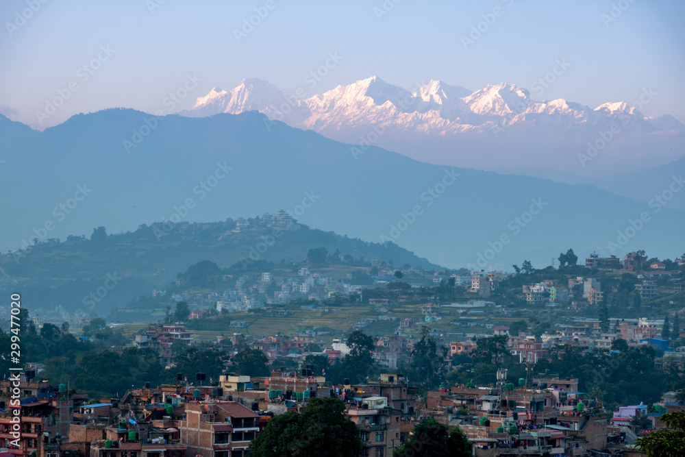 Sun Setting on the Himalaya Mountains over Kathmandu Sun Setting on the Himalaya Mountains over Kathmandu