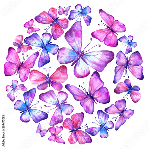  Balloon of watercolor butterflies
